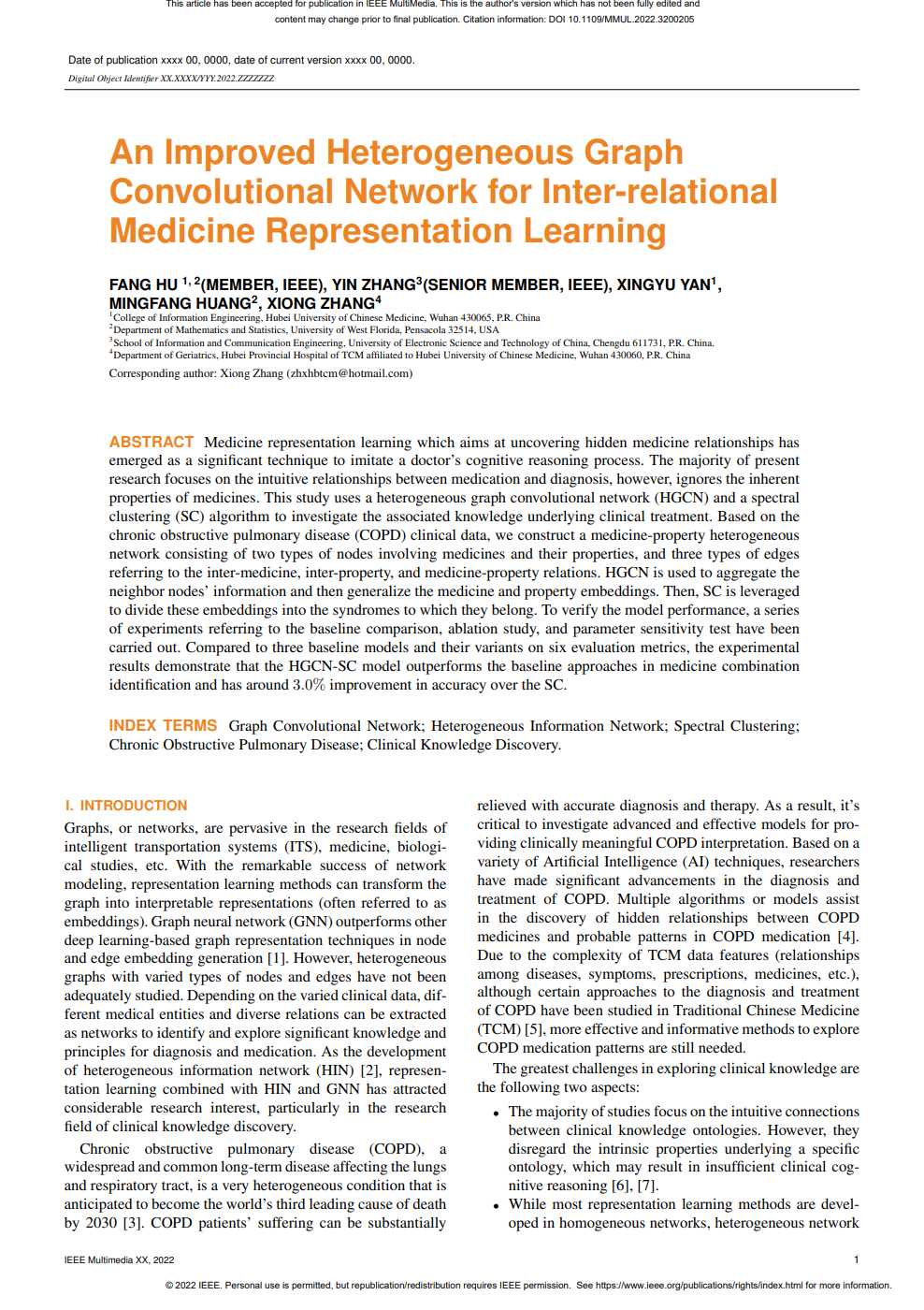 An Improved Heterogeneous Graph Convolutional Network for Inter-Relational Medicine Representation Learning （SCI）